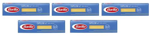 Barilla 5X Capellini Espagueti No.1 Pasta Italiana 500 g.