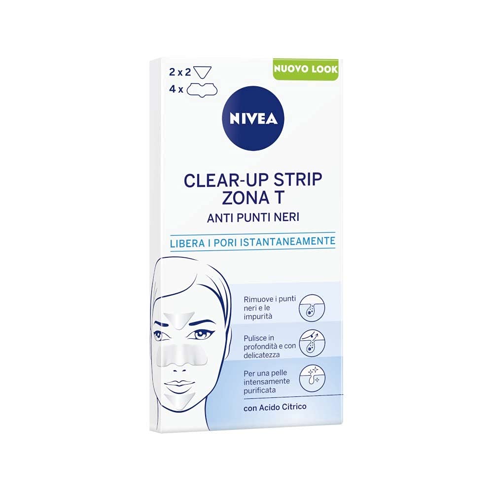 12 SCATOLE NIVEA cerotti per le impurita' e i punti neri del viso clear-up strip 72 cerotti