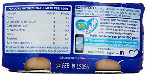 Mellin - Vitello, Omogeneizzato, 2 Vaschette