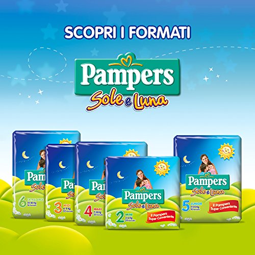 Pampers Sole e Luna Pannolini Maxi, Taglia 4 (7-18 kg), 3 Confezioni da 36 (108 Pannolini)