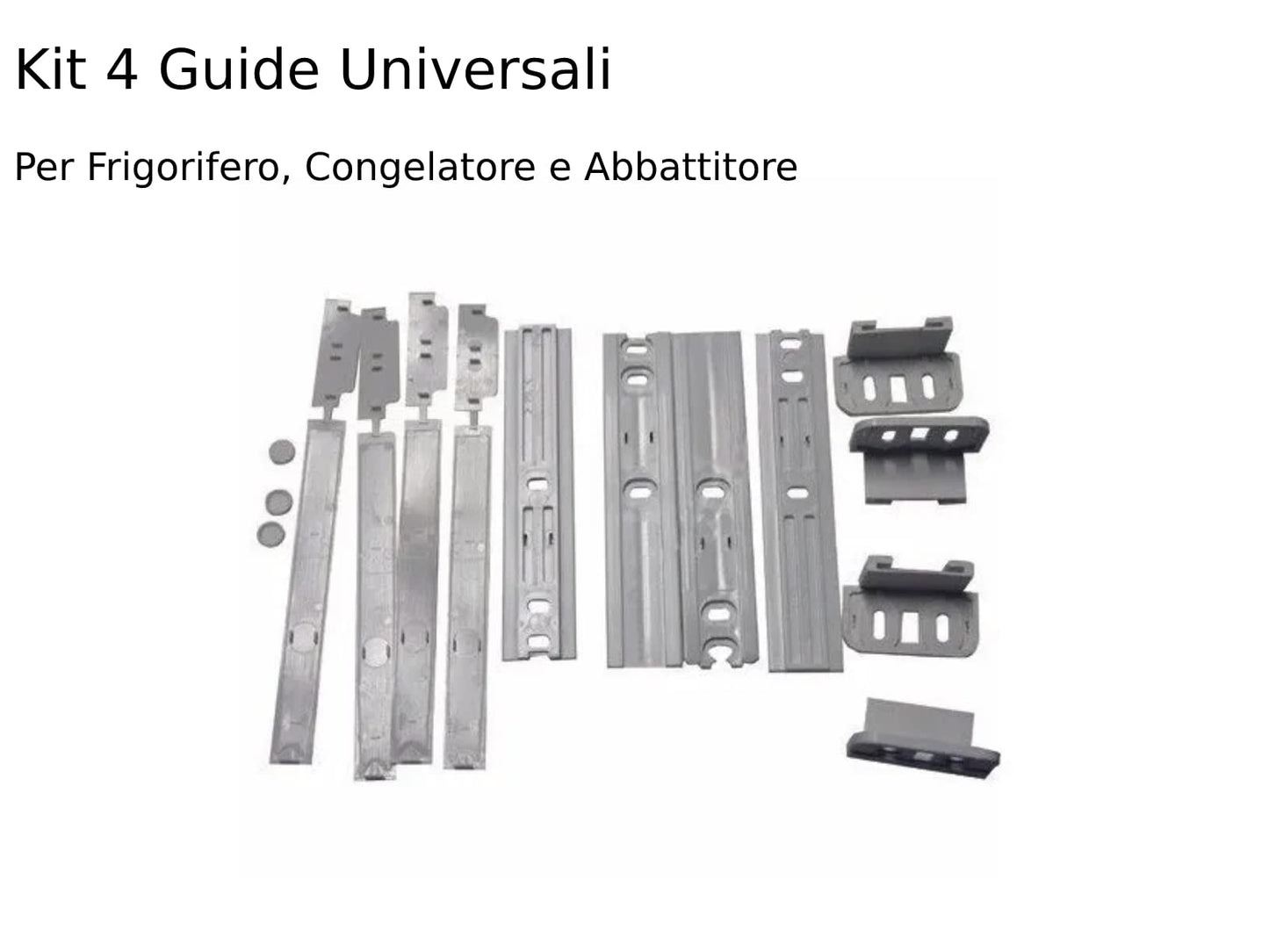 CG94 Kit 4 Guide per Porta Frigorifero da Incasso - Slitte più Scivolo - Universali compatibile WH!_RLPOOL 481231019131, 484000000857