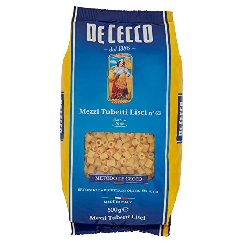 De Cecco Pasta 500 Mezzi Tubetti Lisci - [confezione da 12]