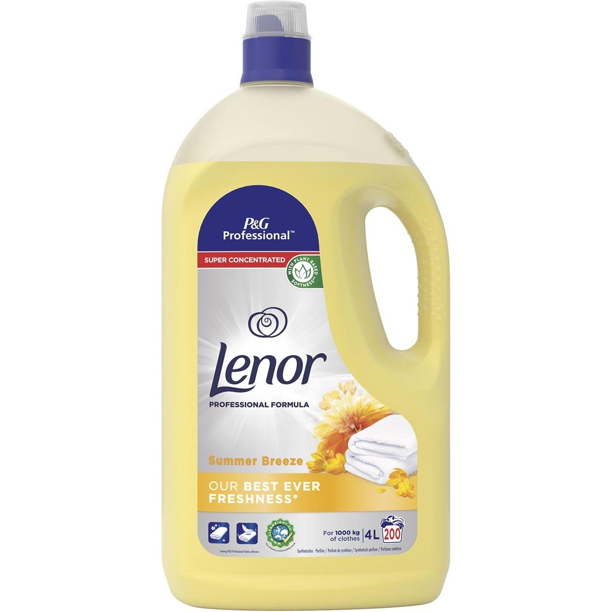 Lenor Professional Brezza Estiva Booster Per Vestiti/Ammorbidente Per Vestiti 200 Lavaggi, 4 l, Morbidezza E Freschezza Irresistibili Progettate Per Professionisti