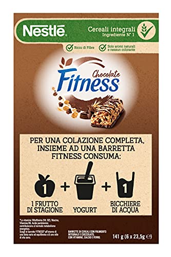 FITNESS CIOCCOLATO Barretta di Cereali con Frumento Integrale e Cioccolato 6 Pezzi