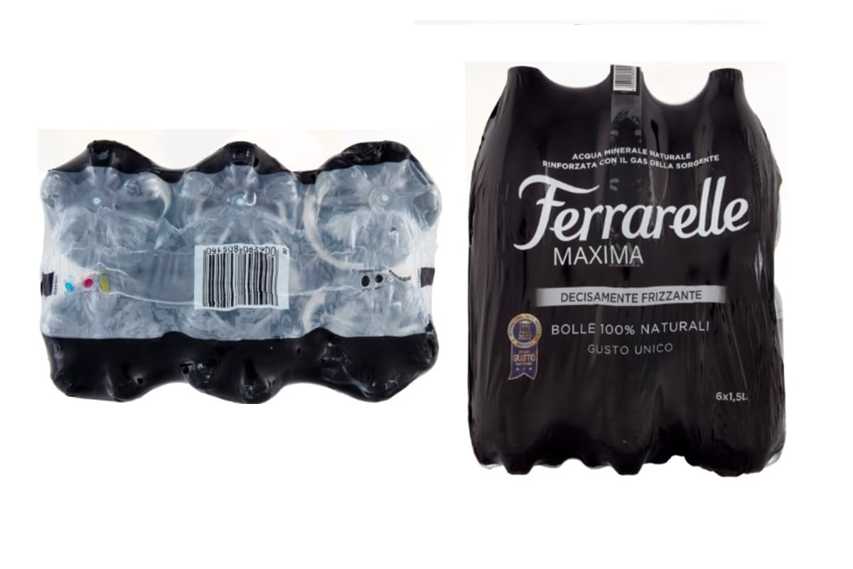 Ferrarelle Maxima Acqua Minerale Naturale Frizzante, Confezione da 18 Bottiglie, 1,5 L (18 Bottiglie)