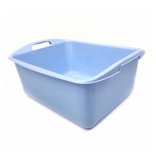 Ecoplast | Bacinella Plastica Rettangolare con Manici 16 Lt, Colori Assortiti Lavanda/Bianco/Azzurro/Tortora, 40x32,5x15, Made in Italy