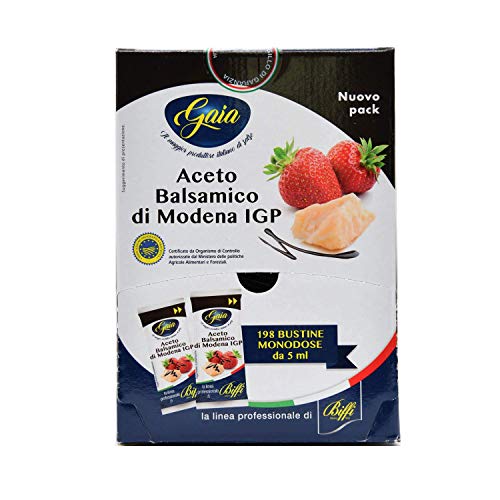 Gaia Aceto Balsamico di Modena IGP in Bustine Monodose - 198 Bustine da 5ml