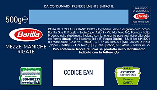 Barilla - Mezze Maniche Rigate