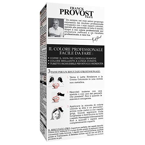Franck Provost Tinta Capelli Colore Professionale a Domicilio, Valorizza Riflessi e Brillantezza, Pennello di Precisione Incluso