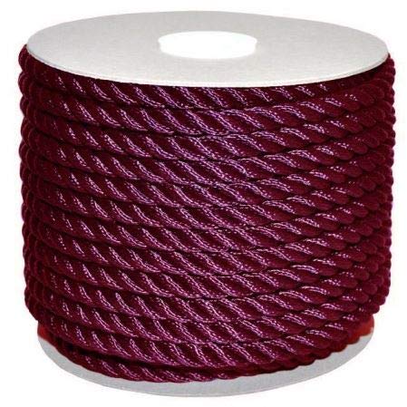 CIMA 10 MM in Poliestere Lucido Bordeaux AFFONDANTE CARICO Rottura 1650 kg - a Metro lineare