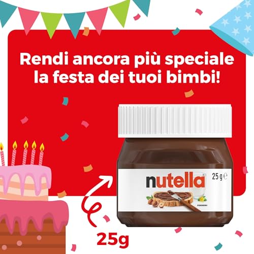 Nutella - Crema Spalmabile alle Nocciole e Cacao, Senza Glutine, Conservanti e Grassi Idrogenati, Formato Scorta per Eventi e Bomboniere, Ideale a Colazione, 64 Vasetti da 25 gr