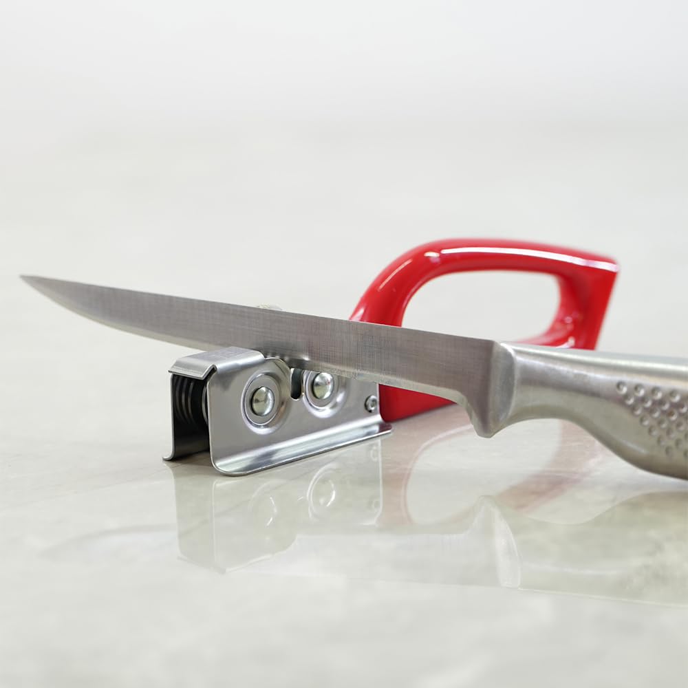 Rigamonti Affilacoltelli Easy Sharp. Affilatore di coltelli per uso professionale o casalingo. Manico in plastica per impugnatua comoda e sicura. Affilatore per cucina per lame e coltelli.