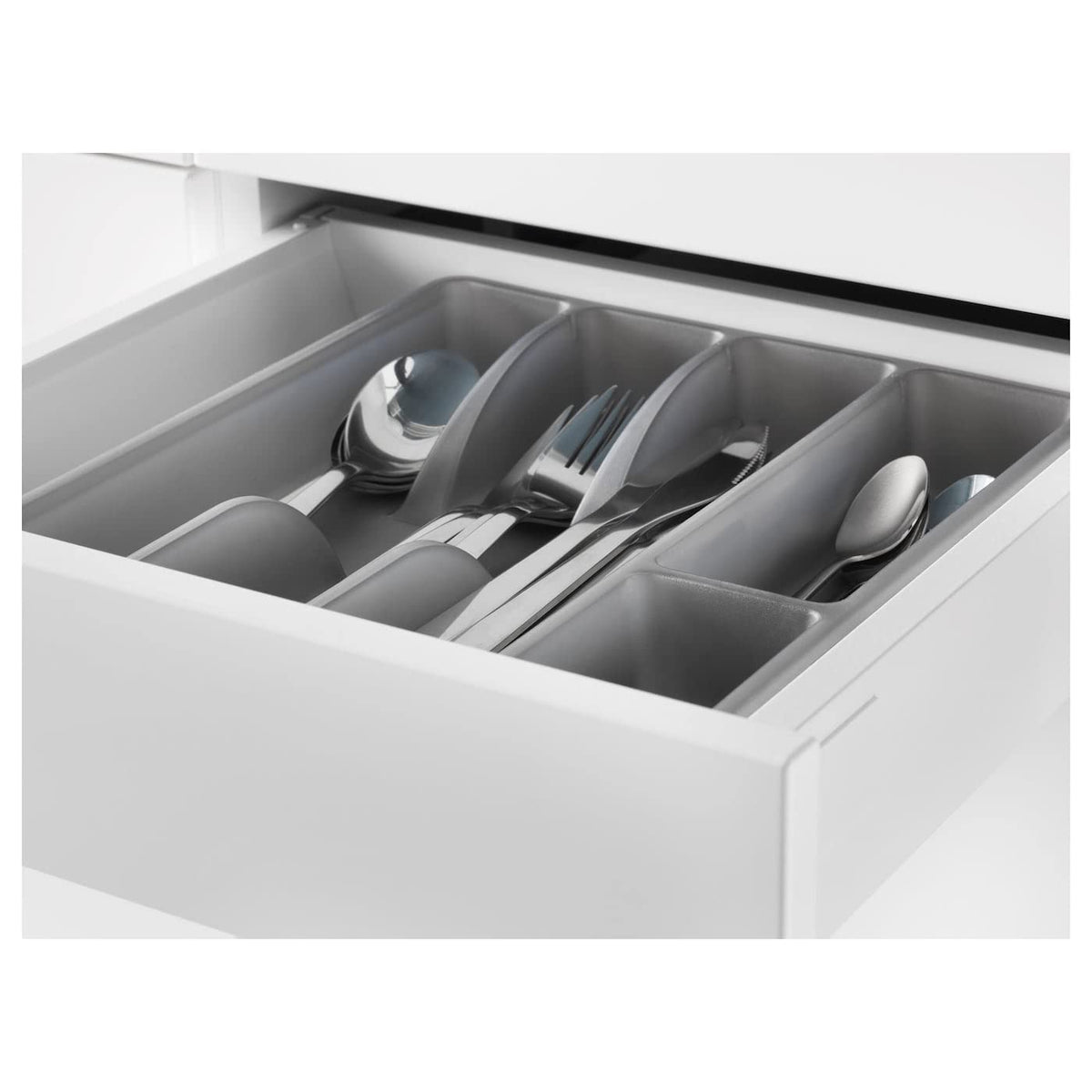 Ikea “Variera” - Inserto portaposate da cassetto, 31 x 26 cm, colore: grigio