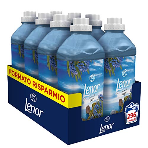 Lenor Ammorbidente Lavatrice Concentrato, 296 Lavaggi (8 x 37), Atmosfere D'Italia Capri, Profuma Ogni Notte fino a una Settimana