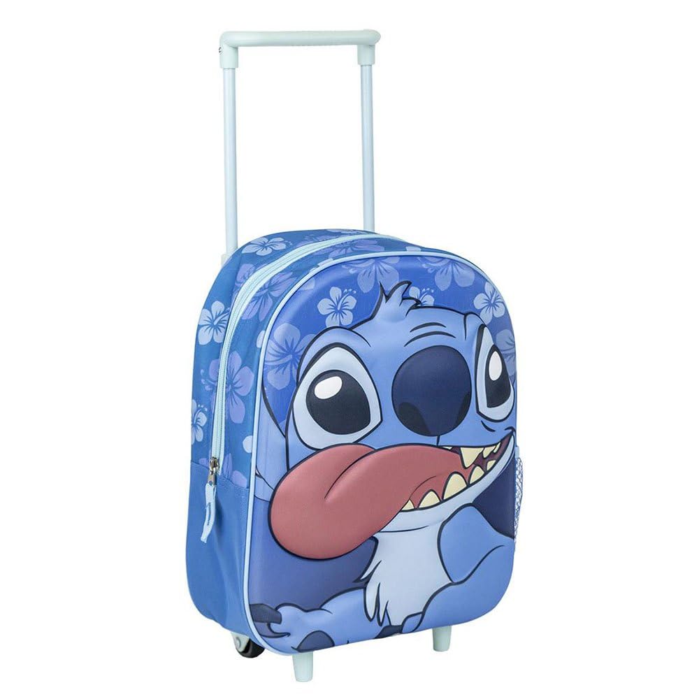 CERDÁ LIFE'S LITTLE MOMENTS Zaino Trolley 3D Stitch per Bambini, Unisex Kids, Blu, Regular