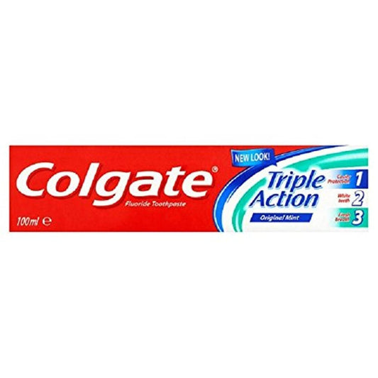 Colgate Tripla azione originale mint fluoruro dentifricio 12 x 100ml
