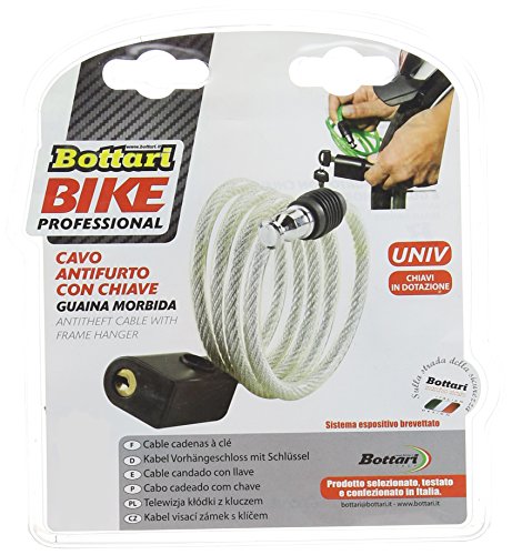 Bottari Bike da uomo di sicurezza antifurto cavo con telaio gancio morbido sheath-white