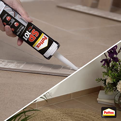 Pattex Sigillante Polimerico SP101, Sigilla e Incolla, Multimateriale, Elevate Prestazioni, Aderisce su Superfici Umide, Resiste ai Raggi UV e Intemperie, Sigillante Grigio, Cartuccia da 280 ml