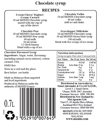 Monin Premium Chocolate Syrup 700 ml