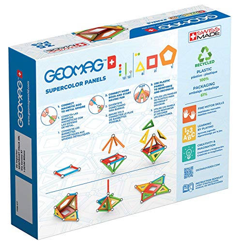 Geomag - Supercolor Costruzioni Magnetiche per Bambini, Giocattolo Magnetico Linea Green 100% Plastica Riciclata
