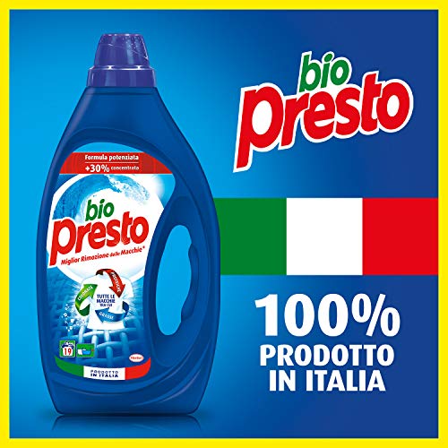 Bio Presto Liquido Classico Detersivo Lavatrice Liquido, Formula Potenziata - 6 x 19 Lavaggi (114 lavaggi)