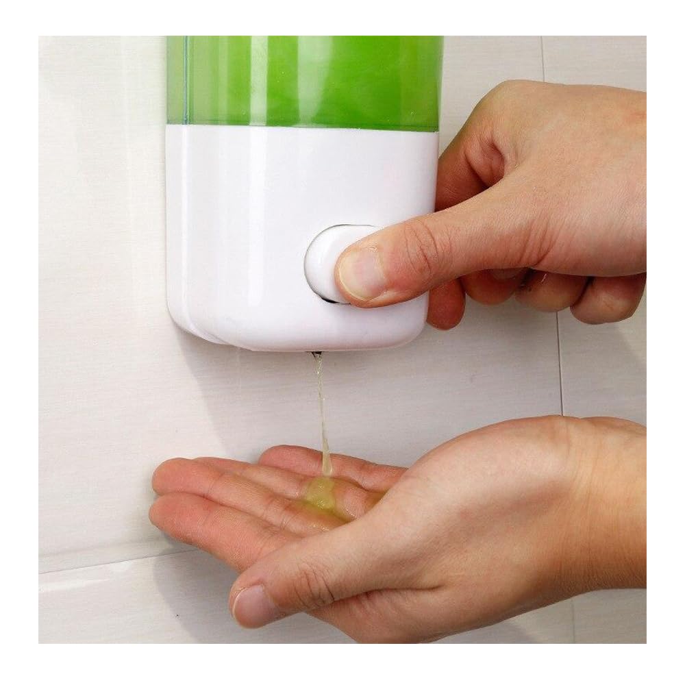 CG94 Dispenser di Sapone Liquido a Parete 1 Posto Bianco Ricaricabile per Bagno & Cucina