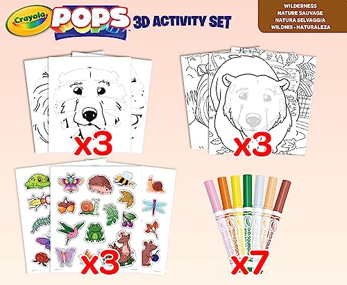 CRAYOLA POPS - Set Attività 3D per Colorare e Creare Disegni in 3D, Attività Creativa e Regalo per Bambini da 6 Anni, Vari Soggetti