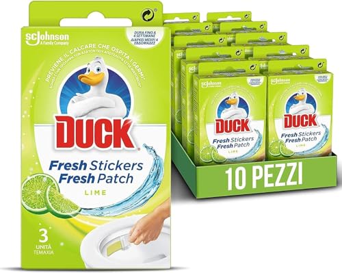Duck Fresh Stickers - Strisce Adesive Gel Igienizzanti WC, Profumo Pine, Formato Scorta da 10 Confezioni, 30 Strisce
