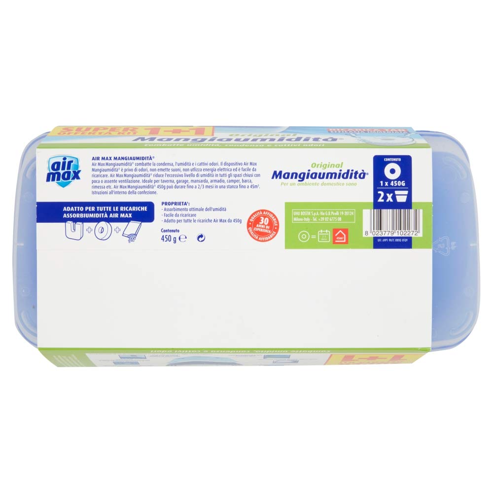 Air Max Kit Tab Mangiaumidita' 450g 1+1 Kit Combatte Umidità, Condensa e Cattivi Odori