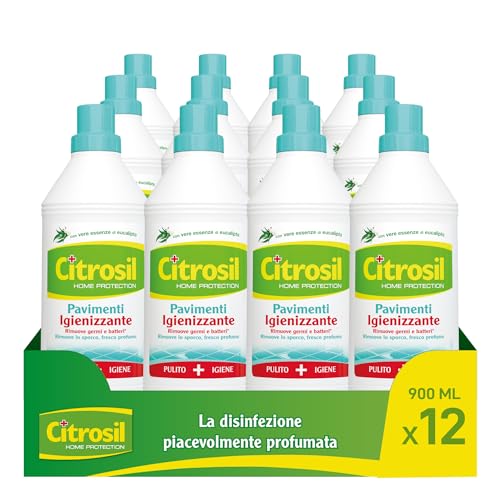 Citrosil Home Protection - Detergente Liquido Pulisci Pavimenti Disinfettante con Vere Essenze di Limone, 900 ml