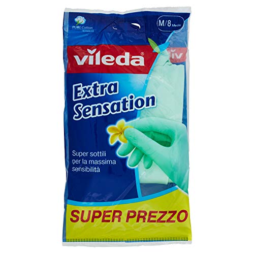Vileda Extra Sensation Guanti Multiuso, Taglia M [Confezione da 12]
