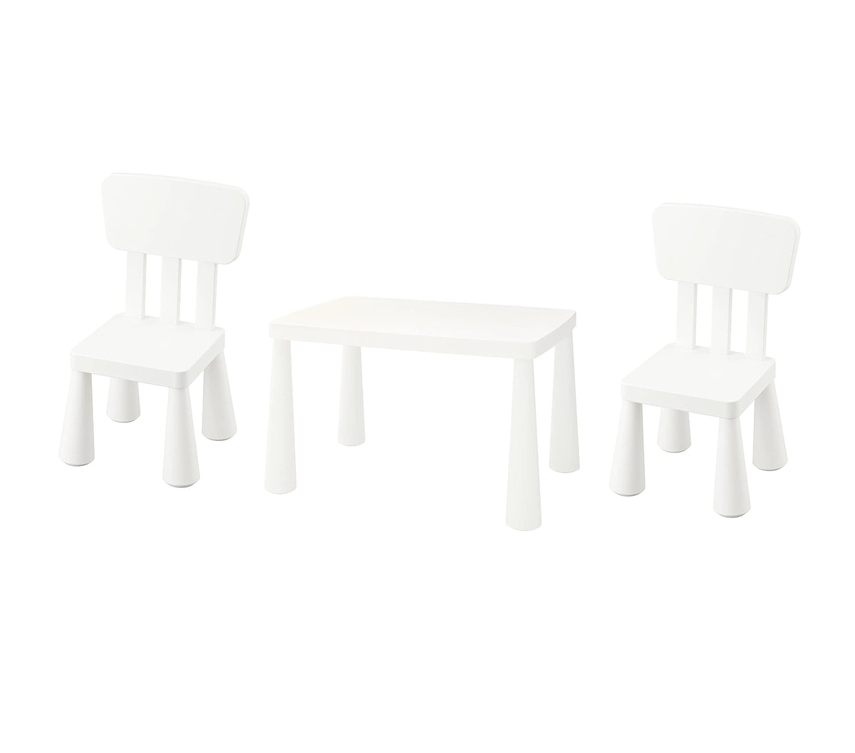 Ikea Mammut - Tavolo per bambini, per esterni, con 2 sedie, colore: Bianco