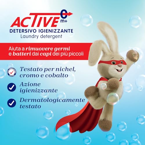 Artsana Chicco Baby Protection Detersivo Bucato Igienizzante per i vestiti del bambino e della famiglia, abbatte gli Odori, 0+ Mesi - 1.5 L