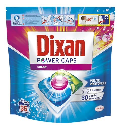 Dixan Power Caps Color, Detersivo Lavatrice in Capsule, 5 Confezioni da 35 PZ