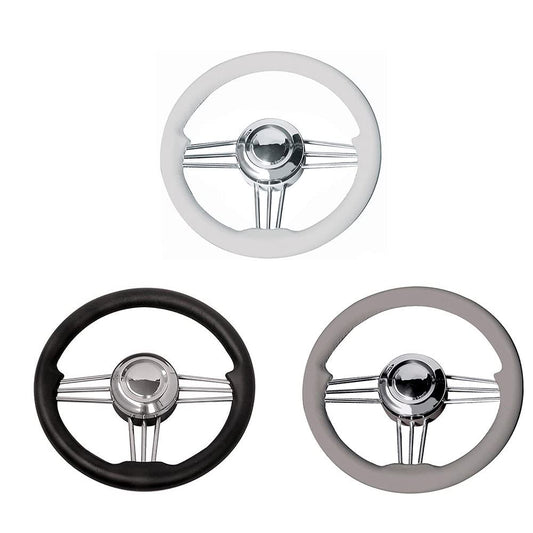 OSCULATI Volante Inox+Poliuretano Grigio 350 mm
