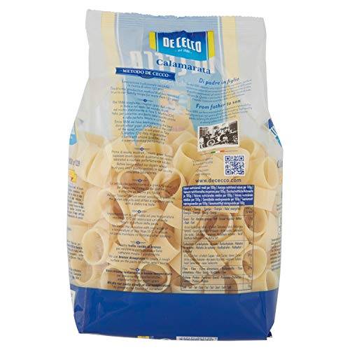 De Cecco - Calamarata n 129, Pasta di Semola di Grano Duro - 12 pezzi da 500 g [6 kg]