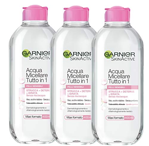Garnier Kit Acqua Micellare Tutto In 1, Strucca, Deterge E Idrata Senza Risciaquo, 400 Ml, Confezione Da 3