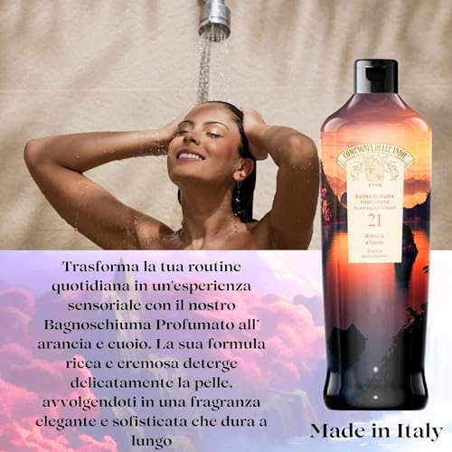 Compagnia delle Indie - Bagnoschiuma - Bagnoschiuma Donna - Bagnoschiuma Uomo - Bagno Schiuma per Pelli Sensibili - Formato 500 ml - Fatti Coccolare dalle Nostre Ricercate Fragranze