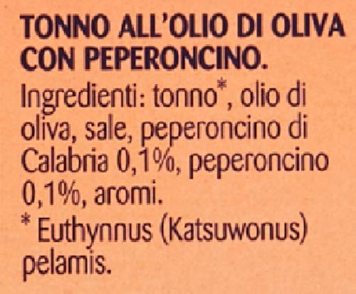 Rio Mare - Tonno, All'Olio Di Oliva Con Peperoncino, 3 confezioni da 4 Scatole Da 80 G