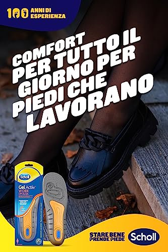 Scholl Solette Gel Activ Work, Solette da Lavoro per Donna con Tecnologia Antiodore, Azione Ammortizzante e Anti Urti, Confezione da 1 Paio