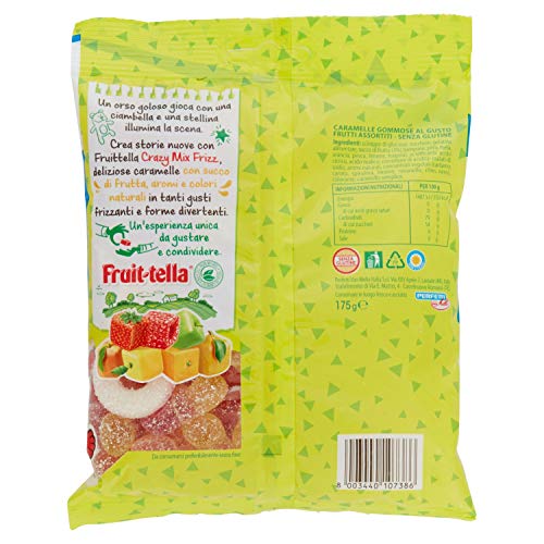 Fruittella Crazy Mix Frizz, Caramelle Gommose, Gusto Frutti Assortiti