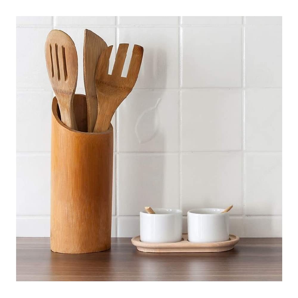 CG94 Set 4 Mestoli in Bamboo con Contenitore