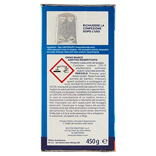 Omino Bianco - Additivo Disinfettante, Polvere Battericida e Virucida per bucato - 450 g parent