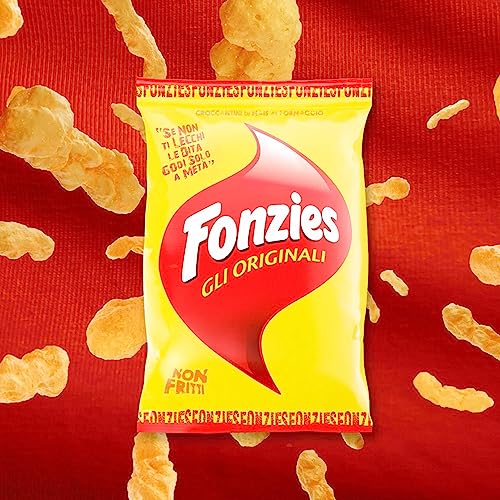 Fonzies Gli Originali, Croccantini di Mais al Formaggio, Cotti al Forno, 188g (multipack 8 bustine da 23,5g)