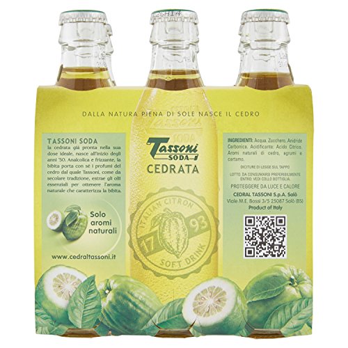 Tassoni - Cedrata Soda, 180 ml (Pacco da 6)