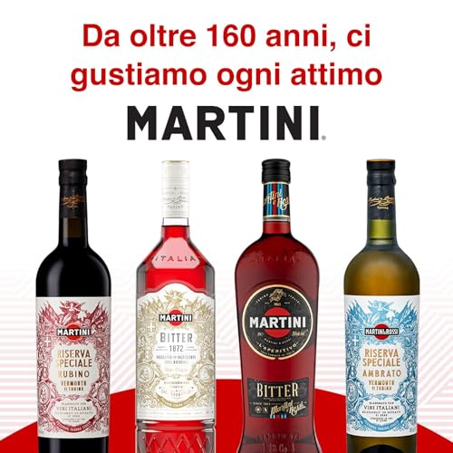 MARTINI Bitter Aperitivo, 25% ABV, 100cl / 1L, Infuso con Erbe Aromatiche Selezionate a Mano