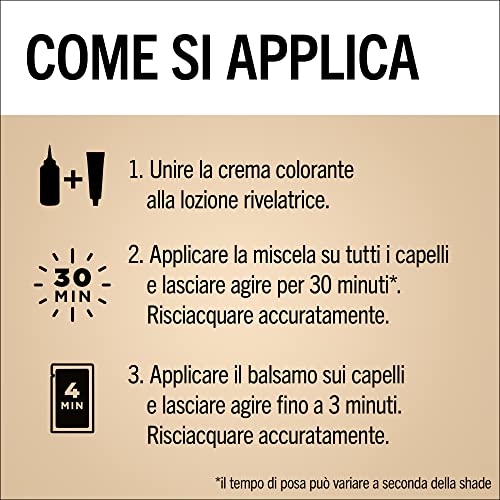 Schwarzkopf Palette Oleo, colorazione permanente copertura professionale capelli bianchi, 4-6 Castano Dorato, confezione singola