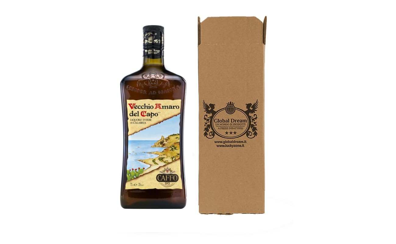 CG94 - Confezione in scatola Global Dream | Vecchio Amaro del Capo Liquore d'Erbe di Calabria Caffo, 70cl