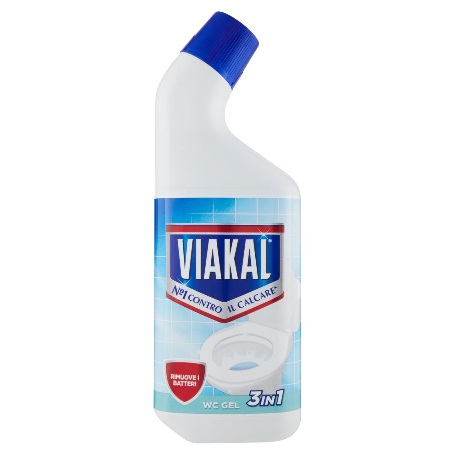 Viakal Detersivo WC GEL, 750ml, Fresco Profumo di Ambipur, Rimuove il Calcare, i Residui di Sapone e i Batteri per un'Igiene Profonda