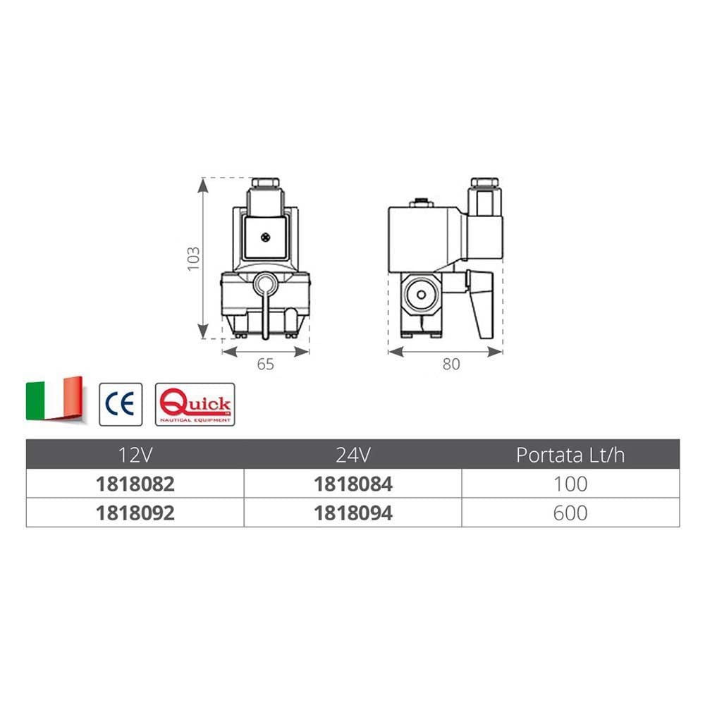 Quick Elettrovalvola Prodotto: ELETTROVALVOLA 12V